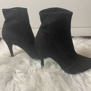 Black Shimmer Sock Heels